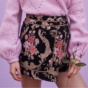 For Love and Lemon Tapestry Brocade Embroidered Skirt Size Small